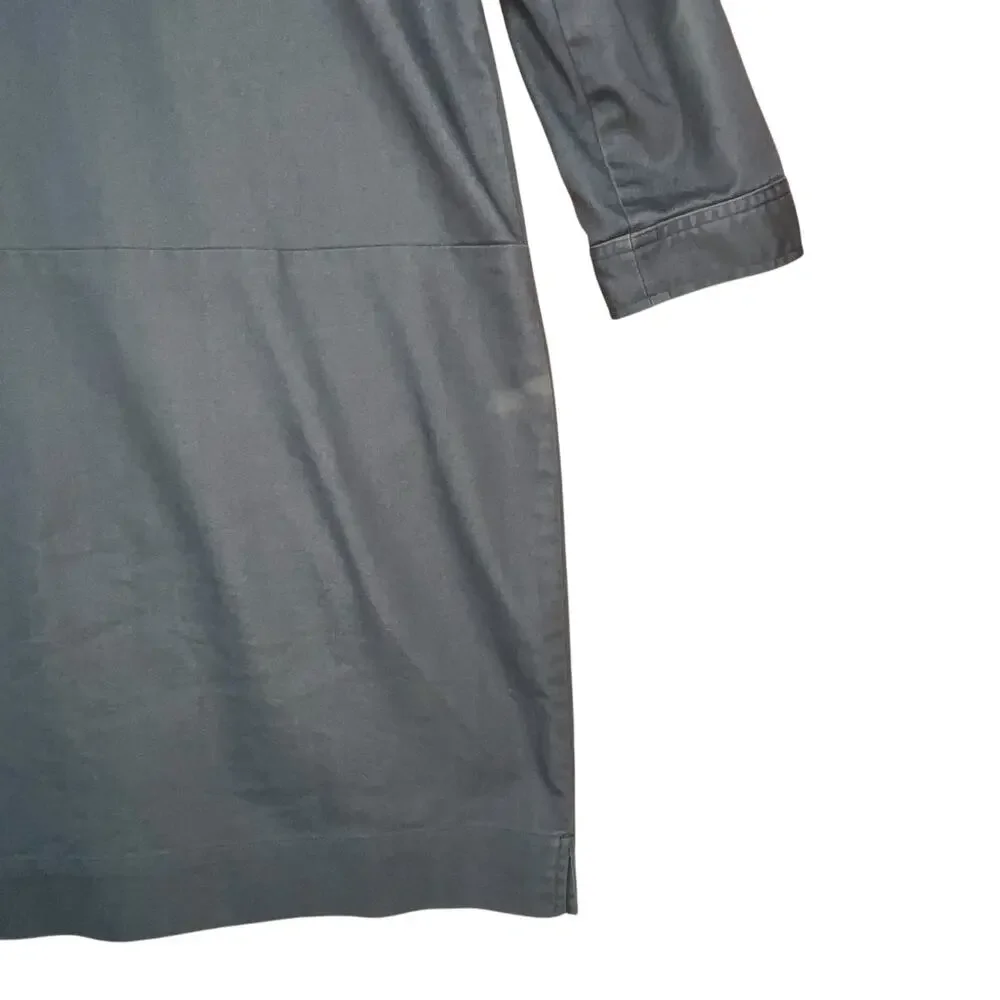 J Jill Women’s Blue Cotton Blend Front Pocket Knee‎ Length Retro Dress M